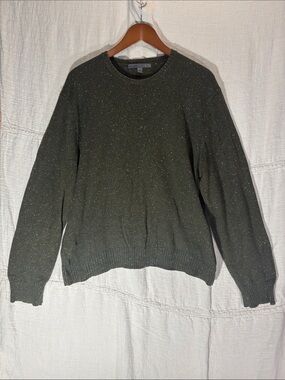 Old Navy Men’s XL Cashmere Blend Olive Green Speckled Crewneck Sweater EUC